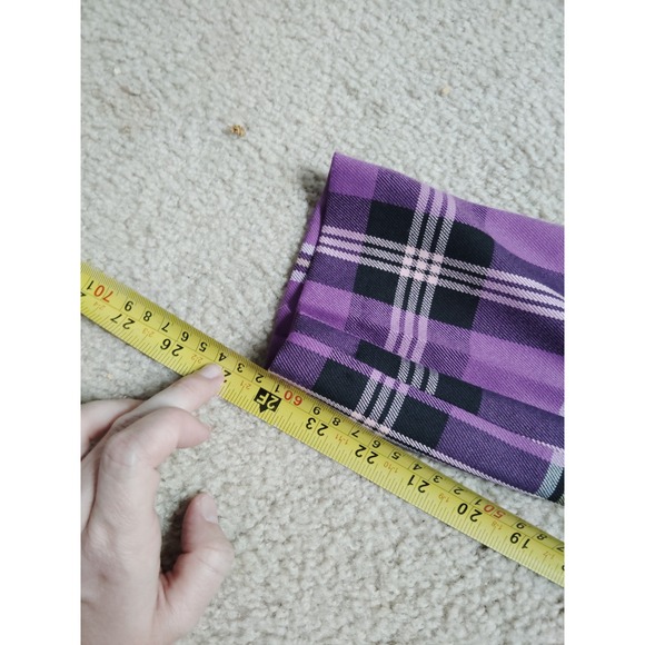 Boohoo Man Purple Plaid Dress Pants Men's Size 32x30 - Picture 7 of 7